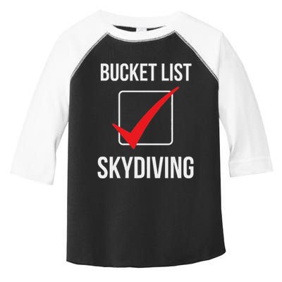 Skydiving Bucket List Check Skydiver Parachute Plane Jump Toddler Fine Jersey T-Shirt