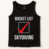 Skydiving Bucket List Check Skydiver Parachute Plane Jump Tank Top