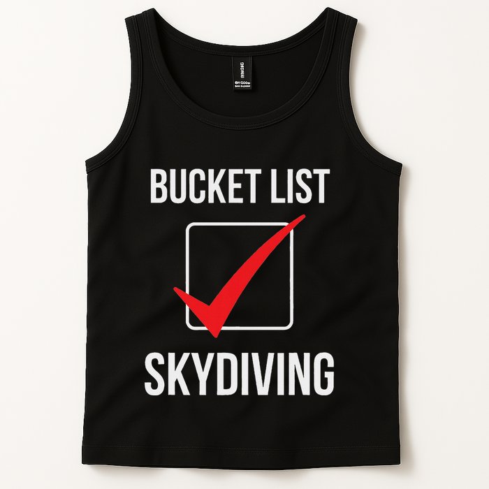 Skydiving Bucket List Check Skydiver Parachute Plane Jump Tank Top