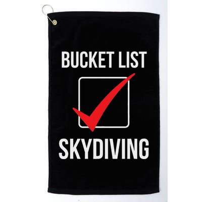 Skydiving Bucket List Check Skydiver Parachute Plane Jump Golf Towel
