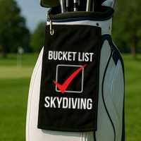 Skydiving Bucket List Check Skydiver Parachute Plane Jump Golf Towel