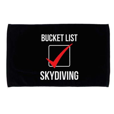 Skydiving Bucket List Check Skydiver Parachute Plane Jump Microfiber Hand Towel