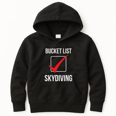 Skydiving Bucket List Check Skydiver Parachute Plane Jump Kids Hoodie
