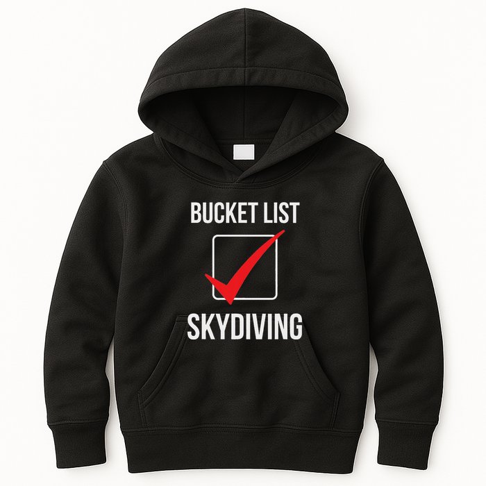 Skydiving Bucket List Check Skydiver Parachute Plane Jump Kids Hoodie