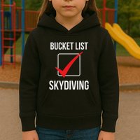 Skydiving Bucket List Check Skydiver Parachute Plane Jump Kids Hoodie
