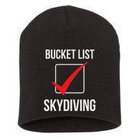Skydiving Bucket List Check Skydiver Parachute Plane Jump Short Acrylic Beanie