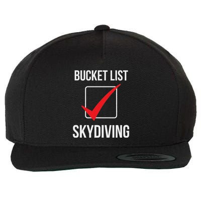 Skydiving Bucket List Check Skydiver Parachute Plane Jump Wool Snapback Cap