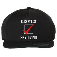 Skydiving Bucket List Check Skydiver Parachute Plane Jump Wool Snapback Cap