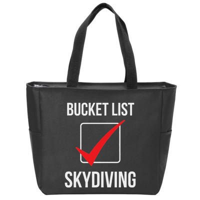 Skydiving Bucket List Check Skydiver Parachute Plane Jump Zip Tote Bag