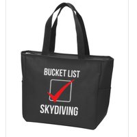 Skydiving Bucket List Check Skydiver Parachute Plane Jump Zip Tote Bag