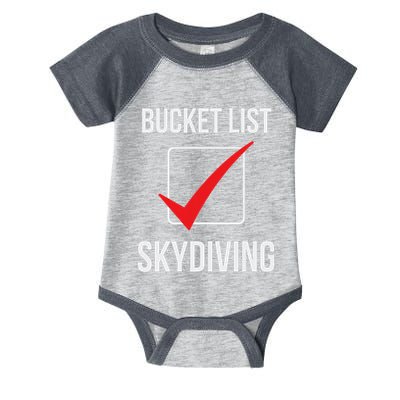 Skydiving Bucket List Check Skydiver Parachute Plane Jump Infant Baby Jersey Bodysuit