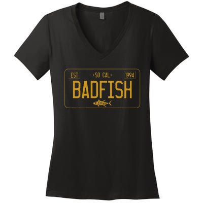 Socal Badfish License Plate Women's V-Neck T-Shirt