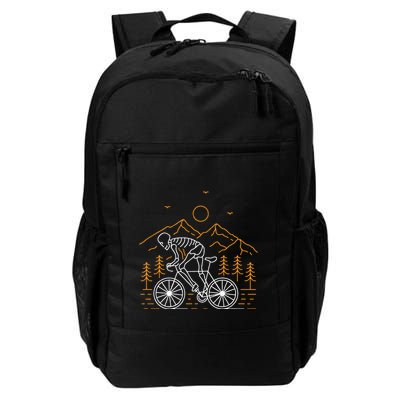 Skeleton Biking Lazy Halloween Costume Cool Line Art Bicycle Daily Commute Backpack