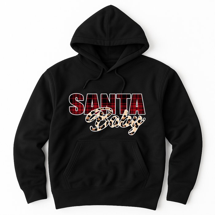 Santa Baby Leopard Christmas Pattern Logo Hoodie