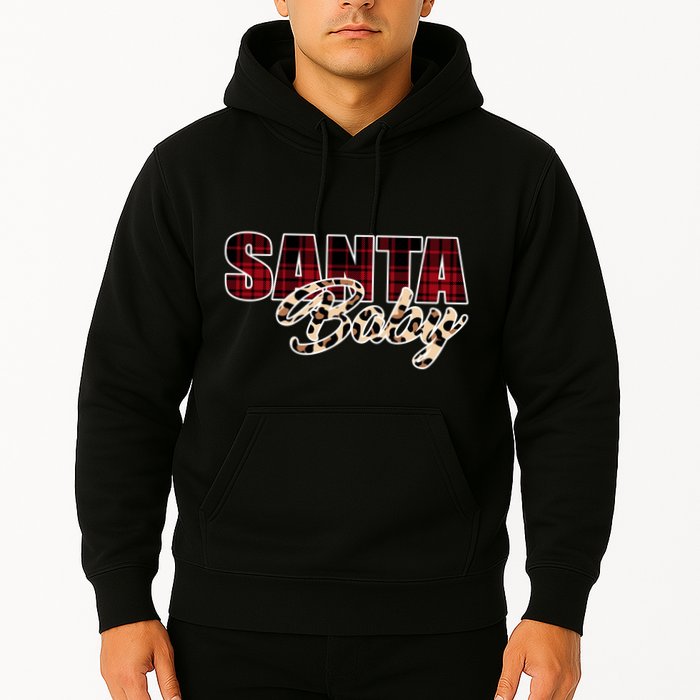 Santa Baby Leopard Christmas Pattern Logo Hoodie