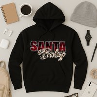 Santa Baby Leopard Christmas Pattern Logo Hoodie