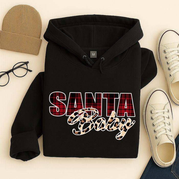 Santa Baby Leopard Christmas Pattern Logo Hoodie