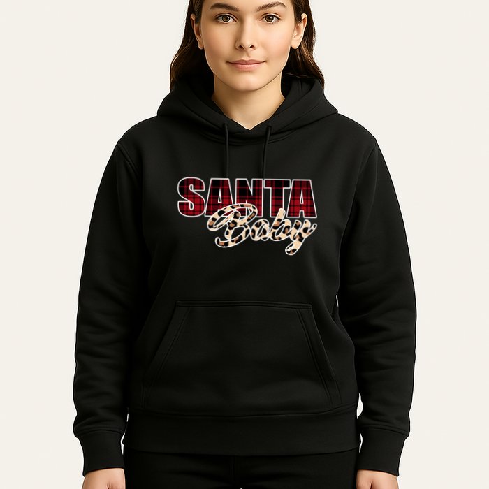 Santa Baby Leopard Christmas Pattern Logo Hoodie