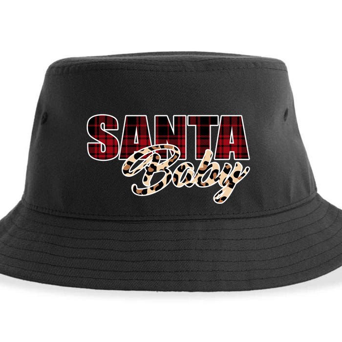 Santa Baby Leopard Christmas Pattern Logo Sustainable Bucket Hat
