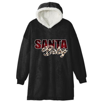 Santa Baby Leopard Christmas Pattern Logo Hooded Wearable Blanket