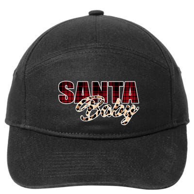 Santa Baby Leopard Christmas Pattern Logo 7-Panel Snapback Hat