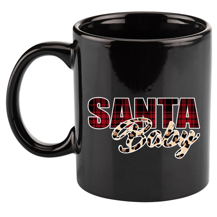 Santa Baby Leopard Christmas Pattern Logo 11oz C Handle Ceramic Mug