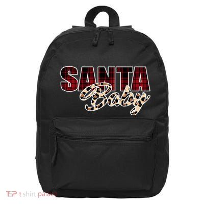 Santa Baby Leopard Christmas Pattern Logo 16 in Basic Backpack