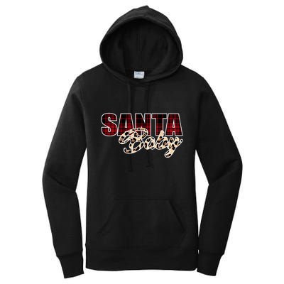 Santa Baby Leopard Christmas Pattern Logo Women's Pullover Hoodie