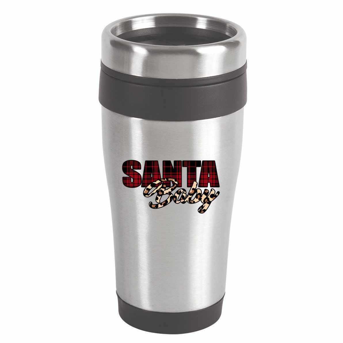 Santa Baby Leopard Christmas Pattern Logo 16oz Travel Tumbler