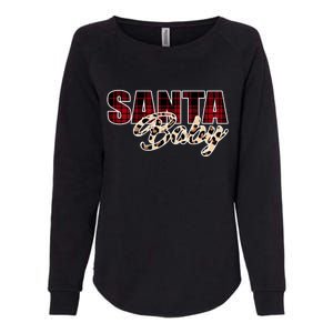 Santa Baby Leopard Christmas Pattern Logo Womens California Wash Sweatshirt