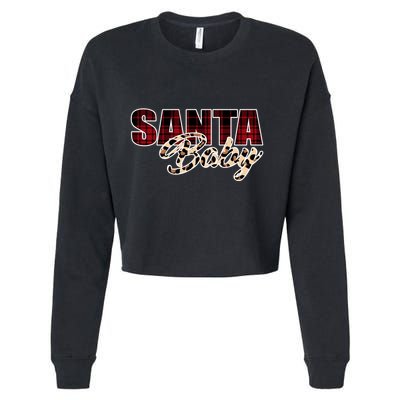 Santa Baby Leopard Christmas Pattern Logo Cropped Pullover Crew