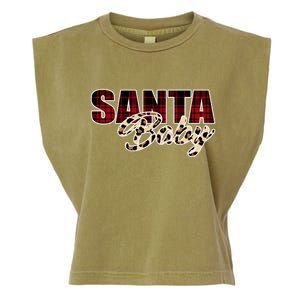 Santa Baby Leopard Christmas Pattern Logo Garment-Dyed Women's Muscle Tee