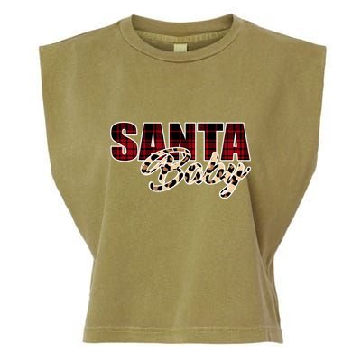 Santa Baby Leopard Christmas Pattern Logo Garment-Dyed Women's Muscle Tee