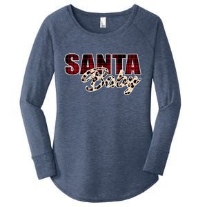 Santa Baby Leopard Christmas Pattern Logo Women's Perfect Tri Tunic Long Sleeve Shirt