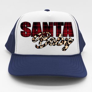 Santa Baby Leopard Christmas Pattern Logo Trucker Hat