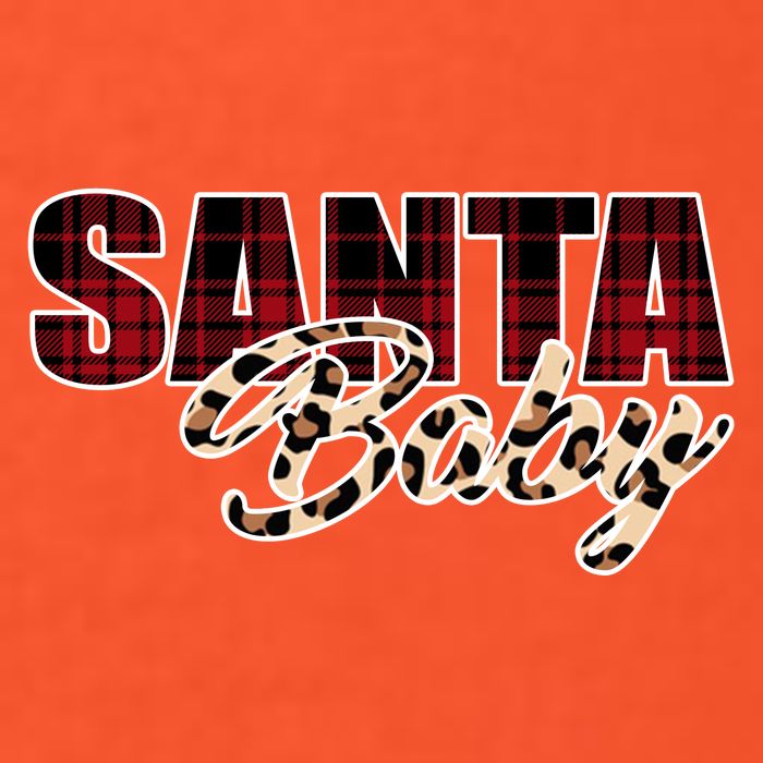 Santa Baby Leopard Christmas Pattern Logo T-Shirt