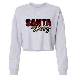 Santa Baby Leopard Christmas Pattern Logo Cropped Pullover Crew