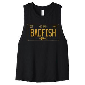 SoCal Badfish License Plate Women's Racerback Cropped Tank