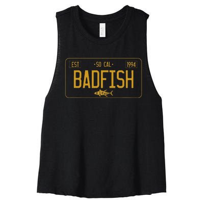 SoCal Badfish License Plate Women's Racerback Cropped Tank