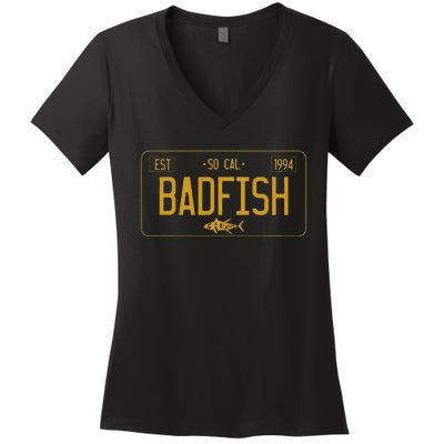 SoCal Badfish License Plate Women's V-Neck T-Shirt