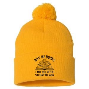 Spicy Book Lover, Buy Me Books And Tell Me To STFUATTDLAGG Funny Trending Pom Pom 12in Knit Beanie