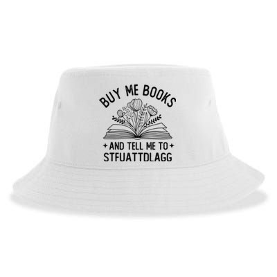 Spicy Book Lover, Buy Me Books And Tell Me To STFUATTDLAGG Funny Trending Sustainable Bucket Hat