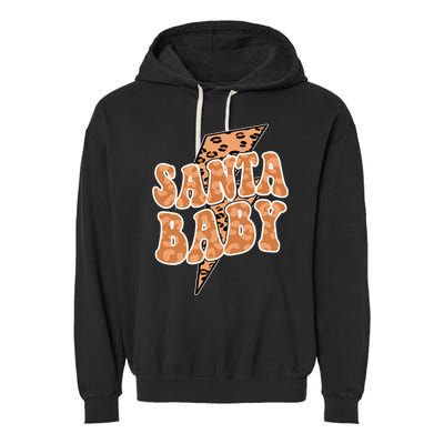 Santa Baby Lightning Cheetah Christmas Garment-Dyed Fleece Hoodie