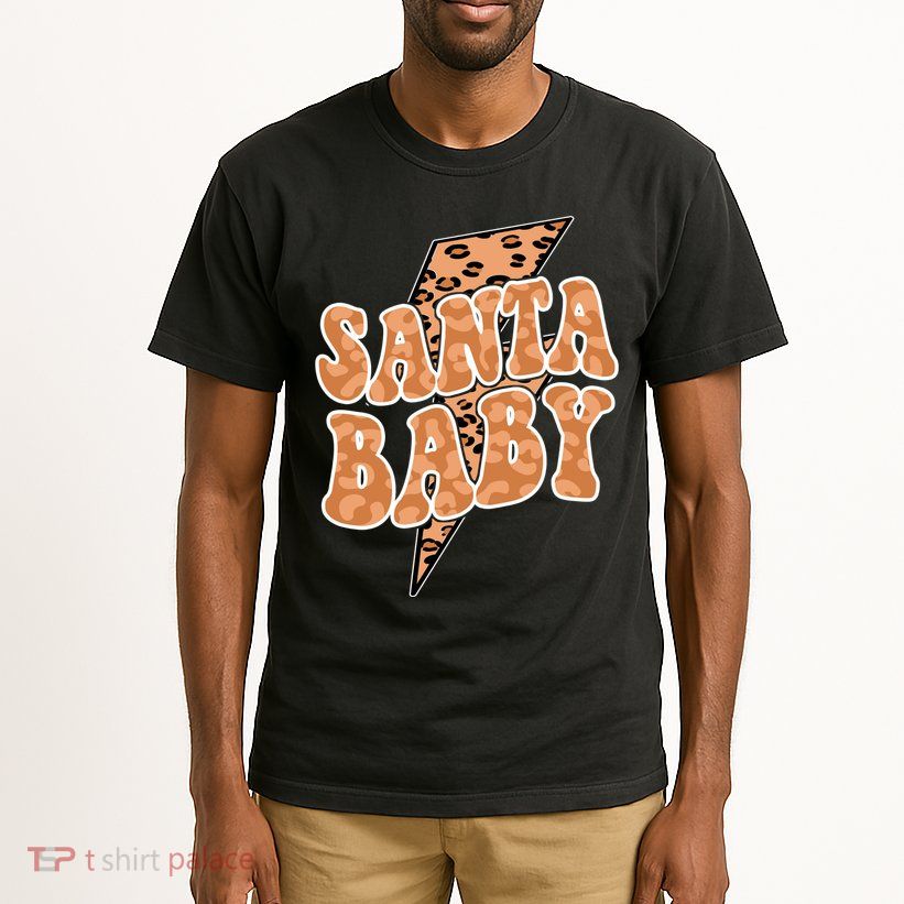 Santa Baby Lightning Cheetah Christmas Tall T-Shirt