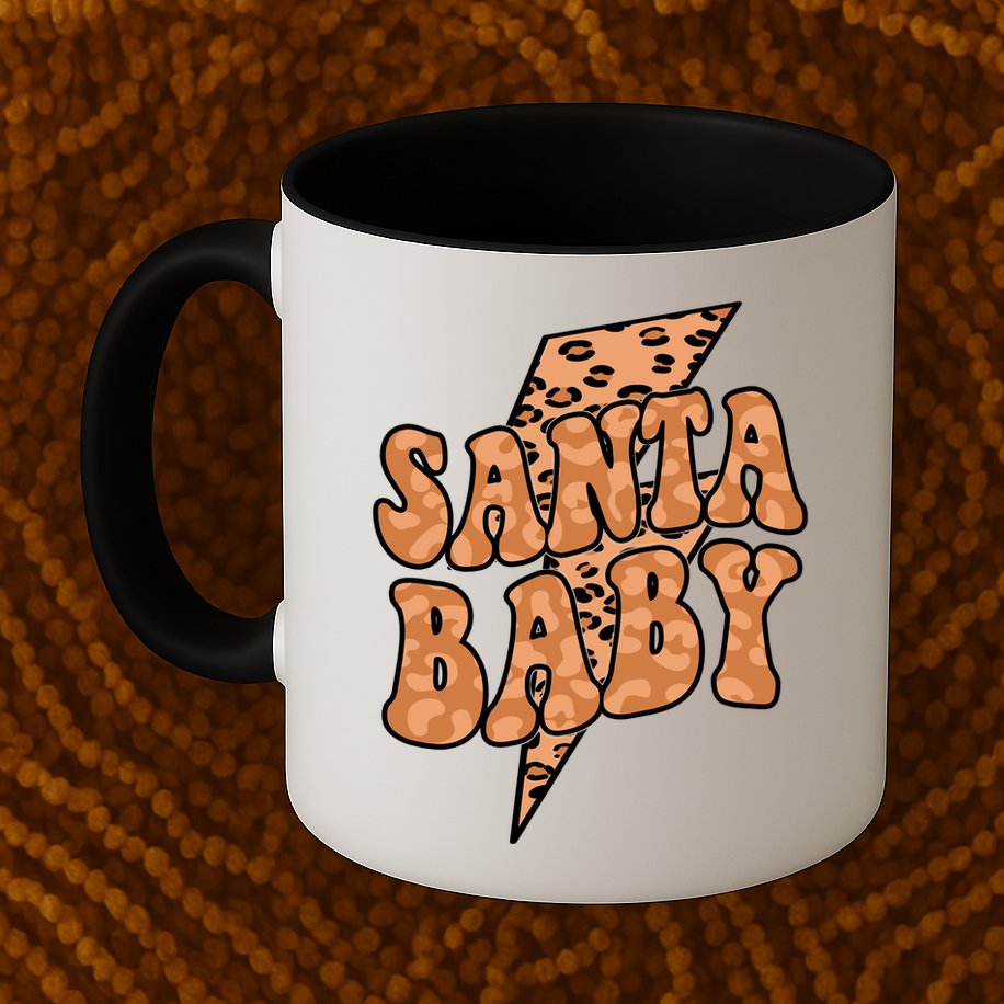 Santa Baby Lightning Cheetah Christmas Mug