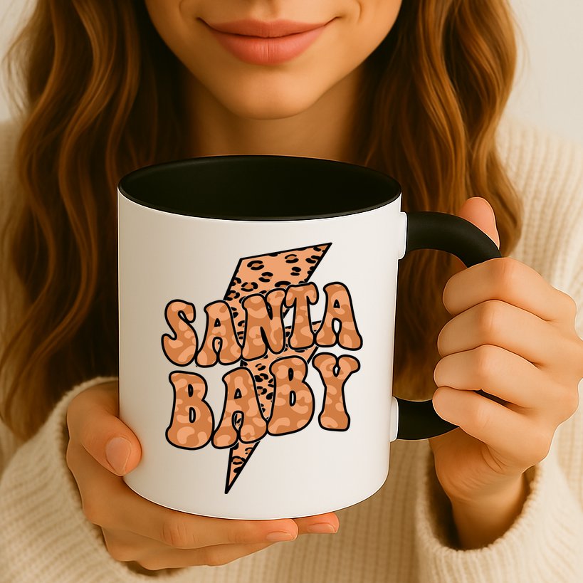 Santa Baby Lightning Cheetah Christmas Mug