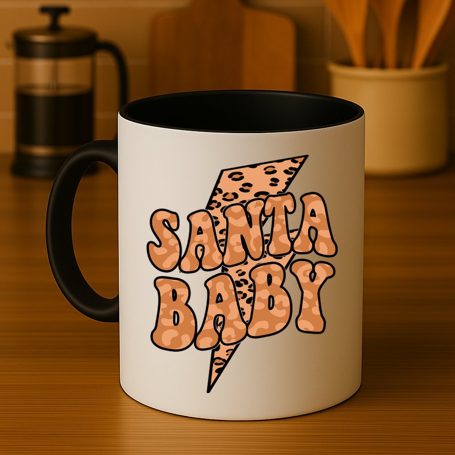 Santa Baby Lightning Cheetah Christmas Mug