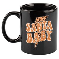 Santa Baby Lightning Cheetah Christmas 11oz C Handle Ceramic Mug