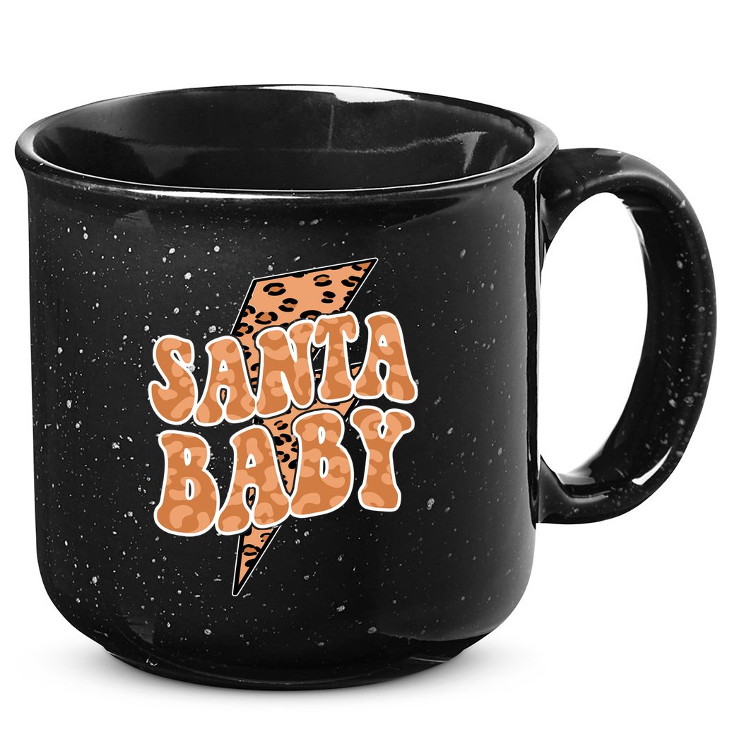 Santa Baby Lightning Cheetah Christmas 15oz Campfire Ceramic Mug