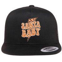 Santa Baby Lightning Cheetah Christmas Flat Bill Trucker Hat